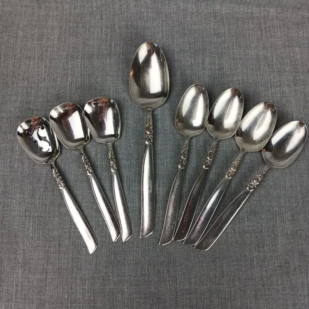Community South Seas 8 Spoon Lot Mid Century Modern Replacements Pieces Bon Bon